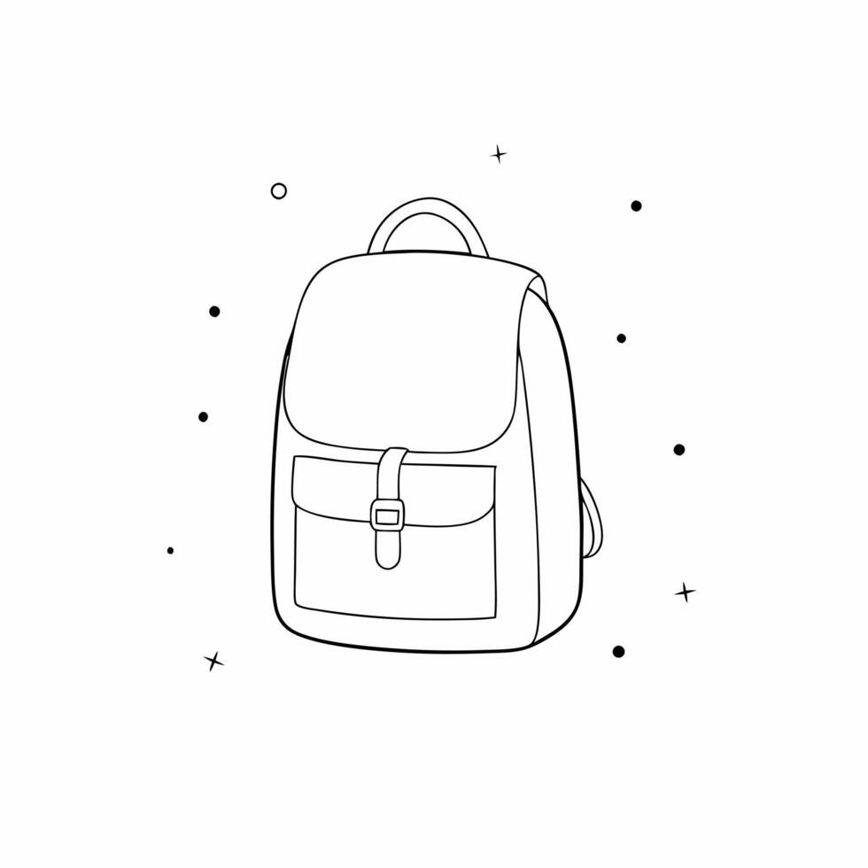 backpack, illustration line art vector