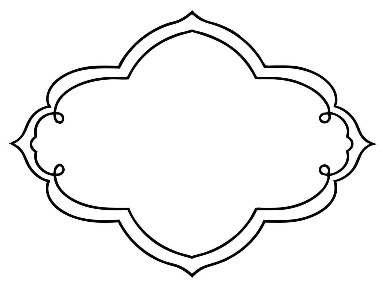 label with ornaments, illustration line art vector
