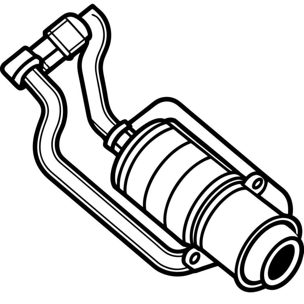 exhaust system repair icon for car services related on white background, illustration line vector