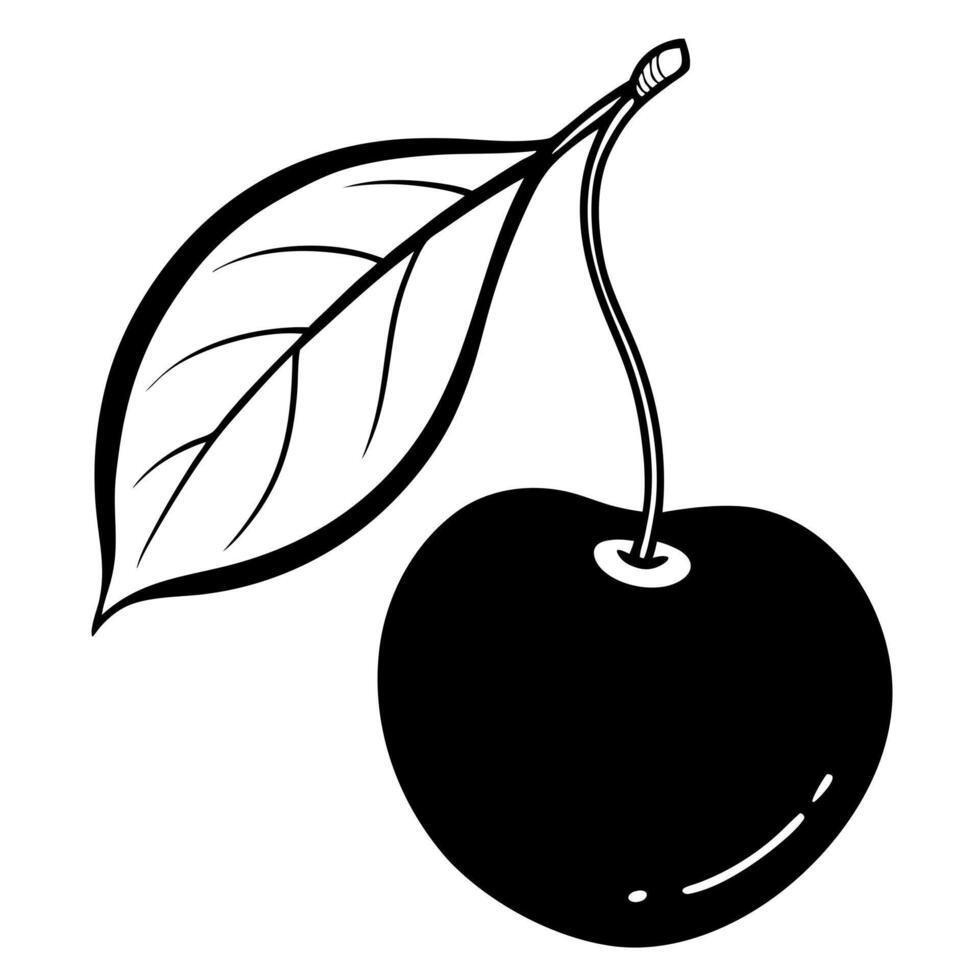 cherry, illustration line art vector