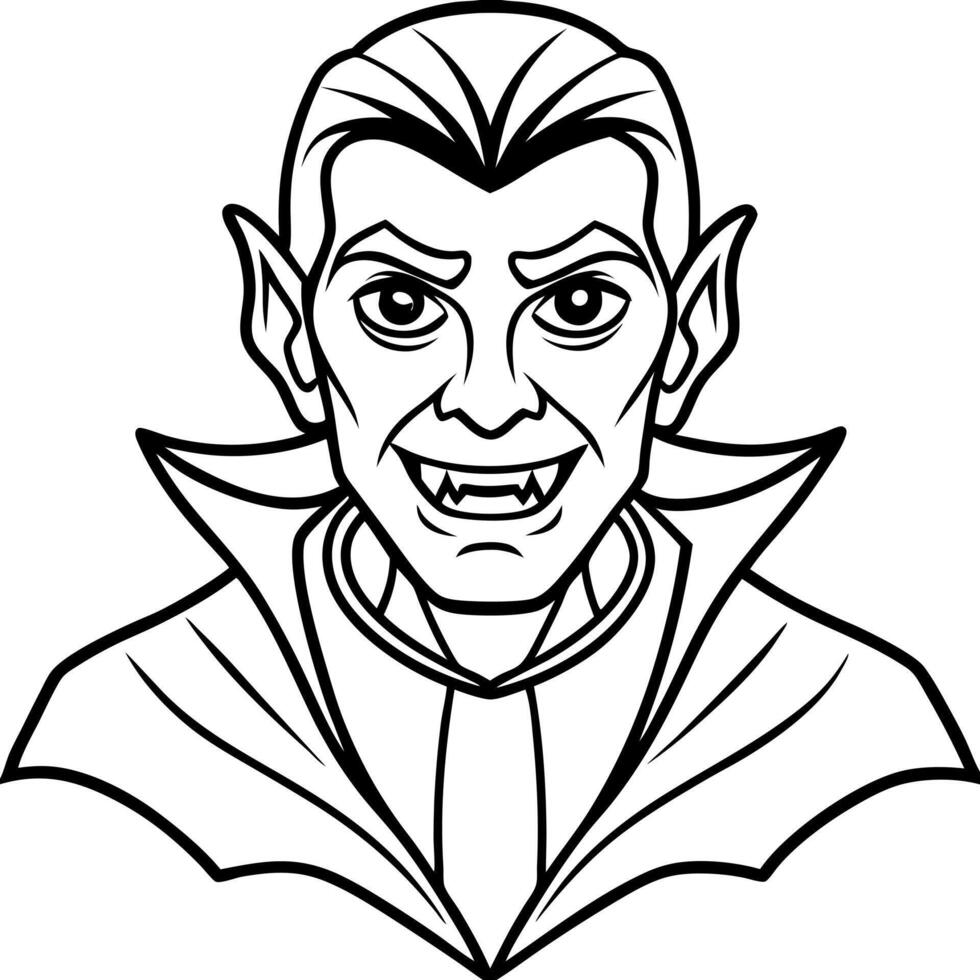 halloween vampire, illustration line art vector