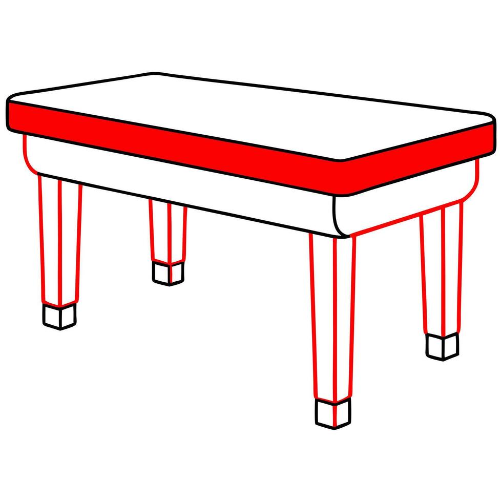 rouge table salon, illustration line art vector
