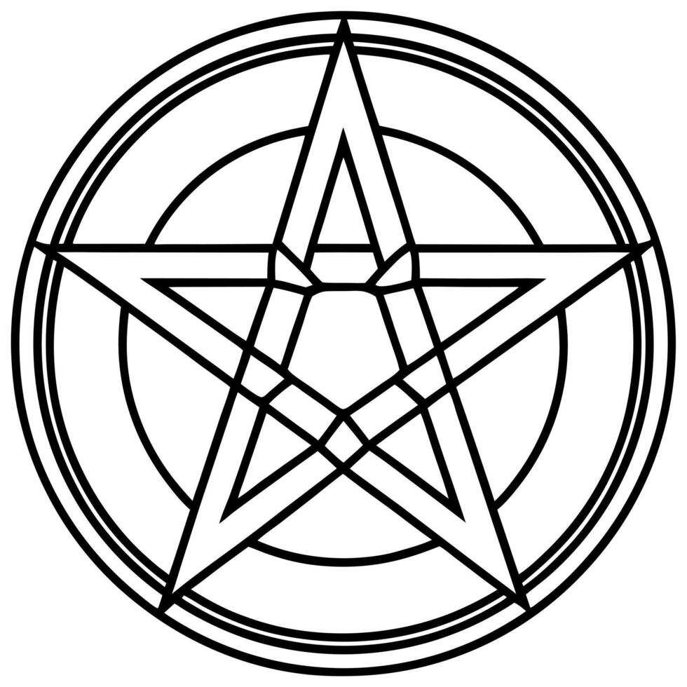 pentacle, illustration line art vector