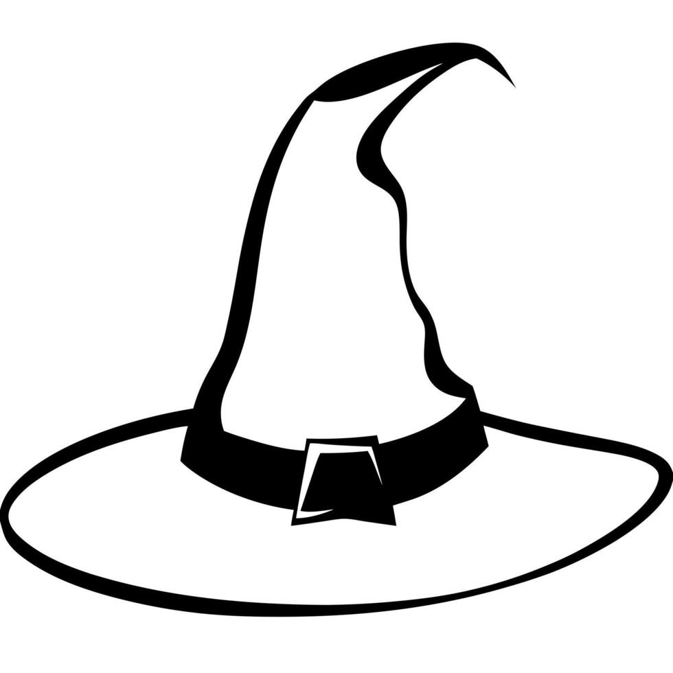 witch hat, illustration line art vector