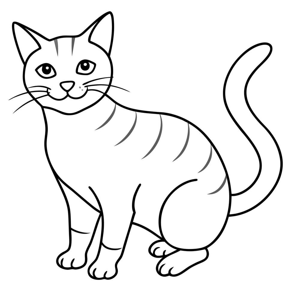 cat, illustration line art vector