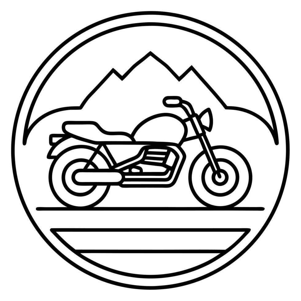 moto viajes, illustration line art vector