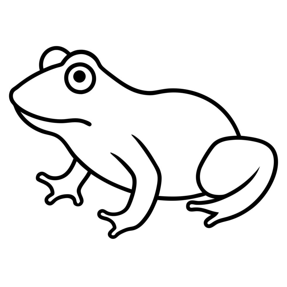 frog icon, illustration line art vector