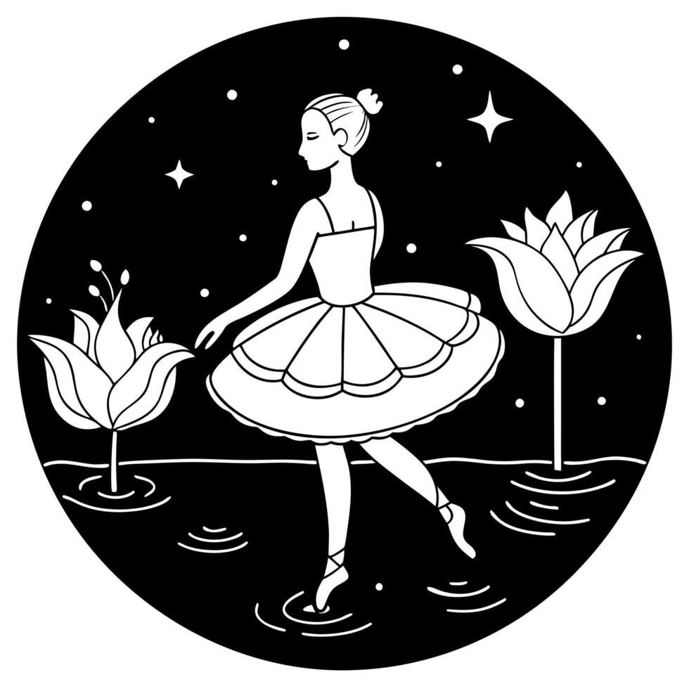 swan lake ballet scene a detailed scene inspired by the famous swan lake ballet depict the vector