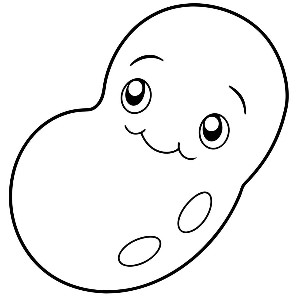 a drawing of a simple cute jellybean, illustration line art vector