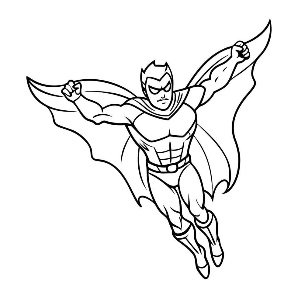 hero fly, illustration line art vector