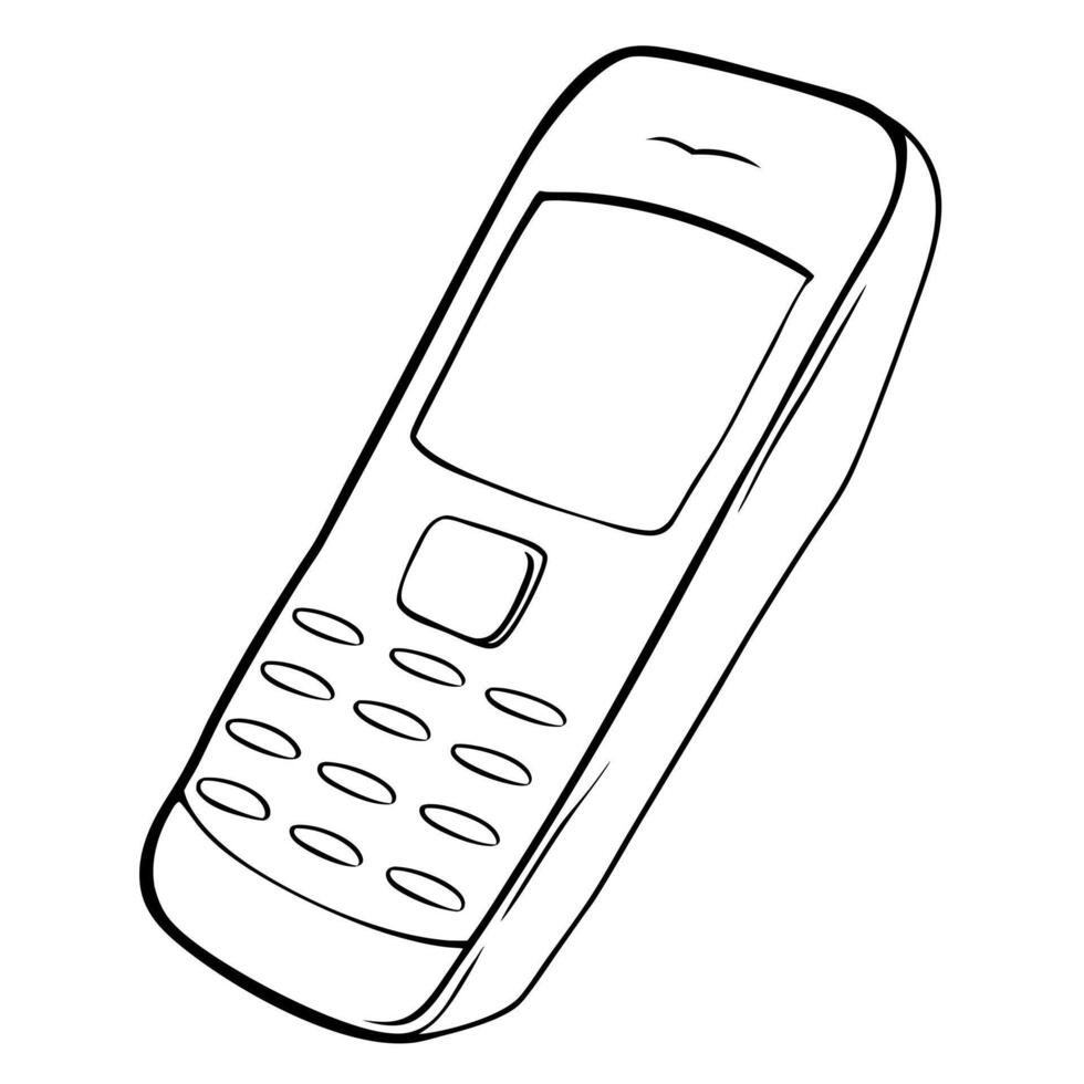 flip phone, illustration line art vector
