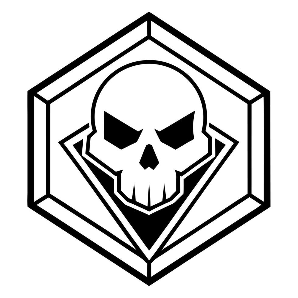 stylised skull emblem the division rogue agent, illustration line art vector