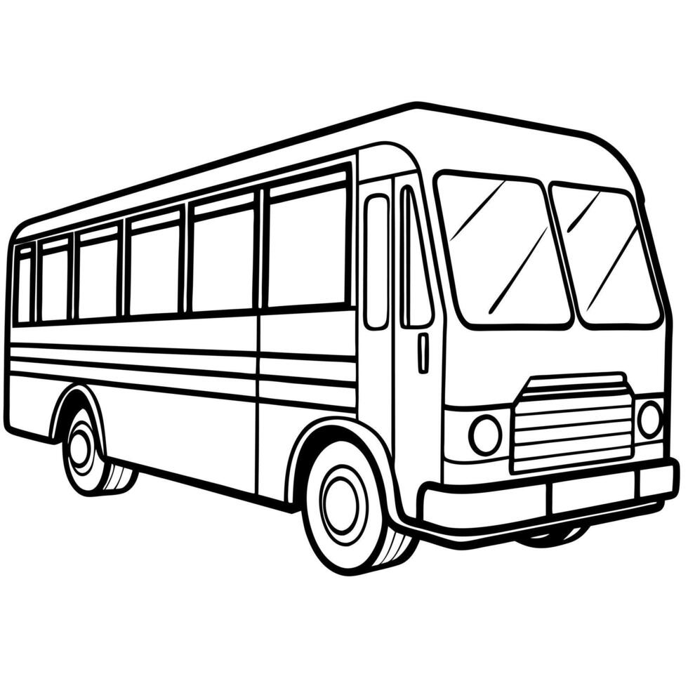 the bus, illustration line art vector
