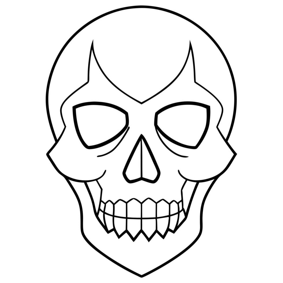 skull design, illustration line art vector