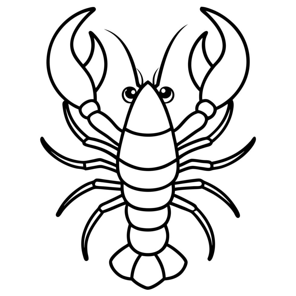 lobster, illustration line art vector
