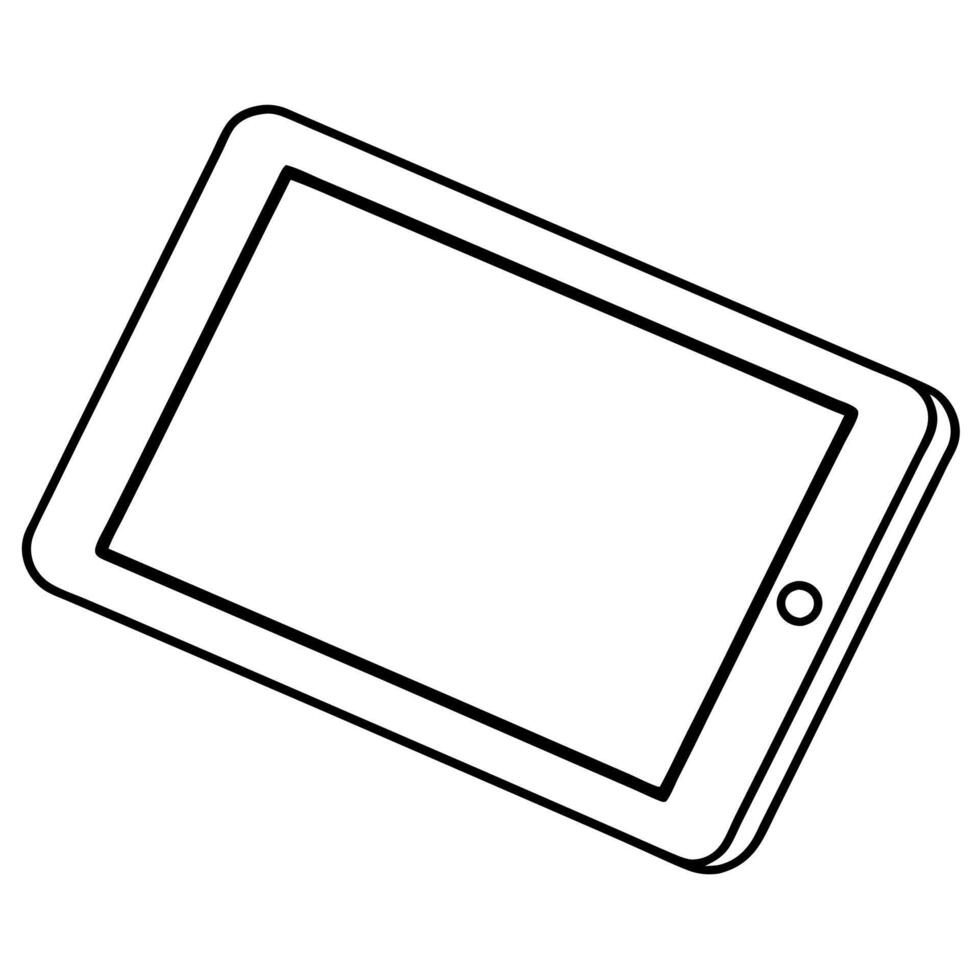 planshets, illustration line art vector