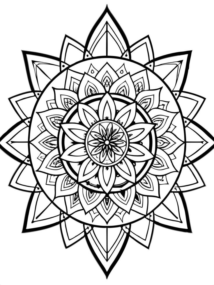perfect and detailed flower mandala that blends complex geometric patterns with traditional vector