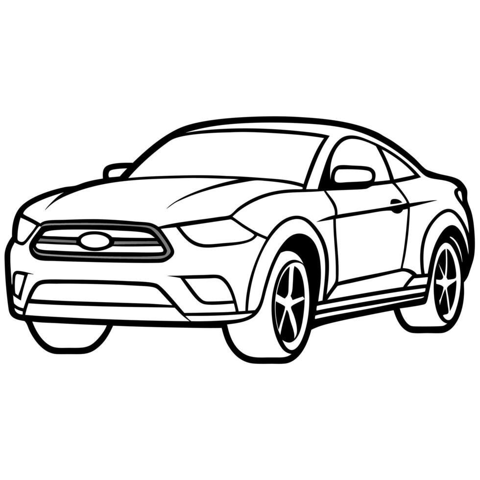 new 2024 ford mustang mach-e select awd sport utility, illustration line art vector