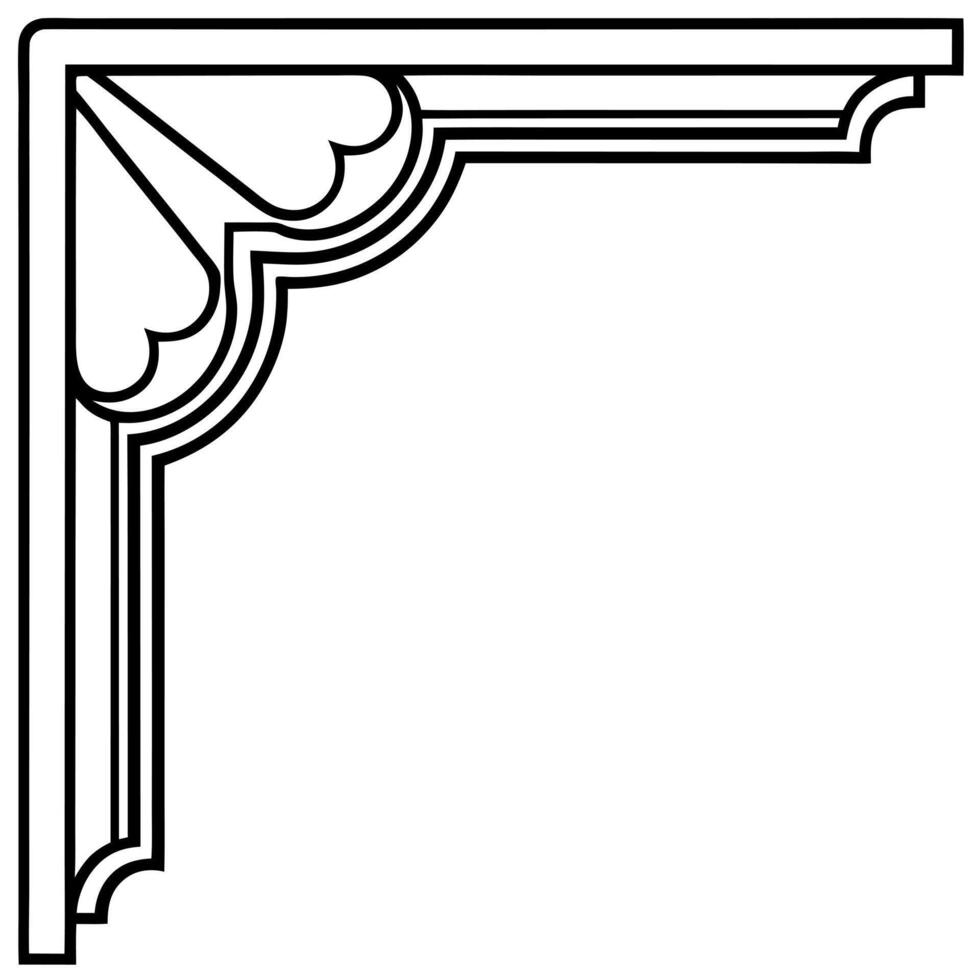 corner vintage, illustration line art vector