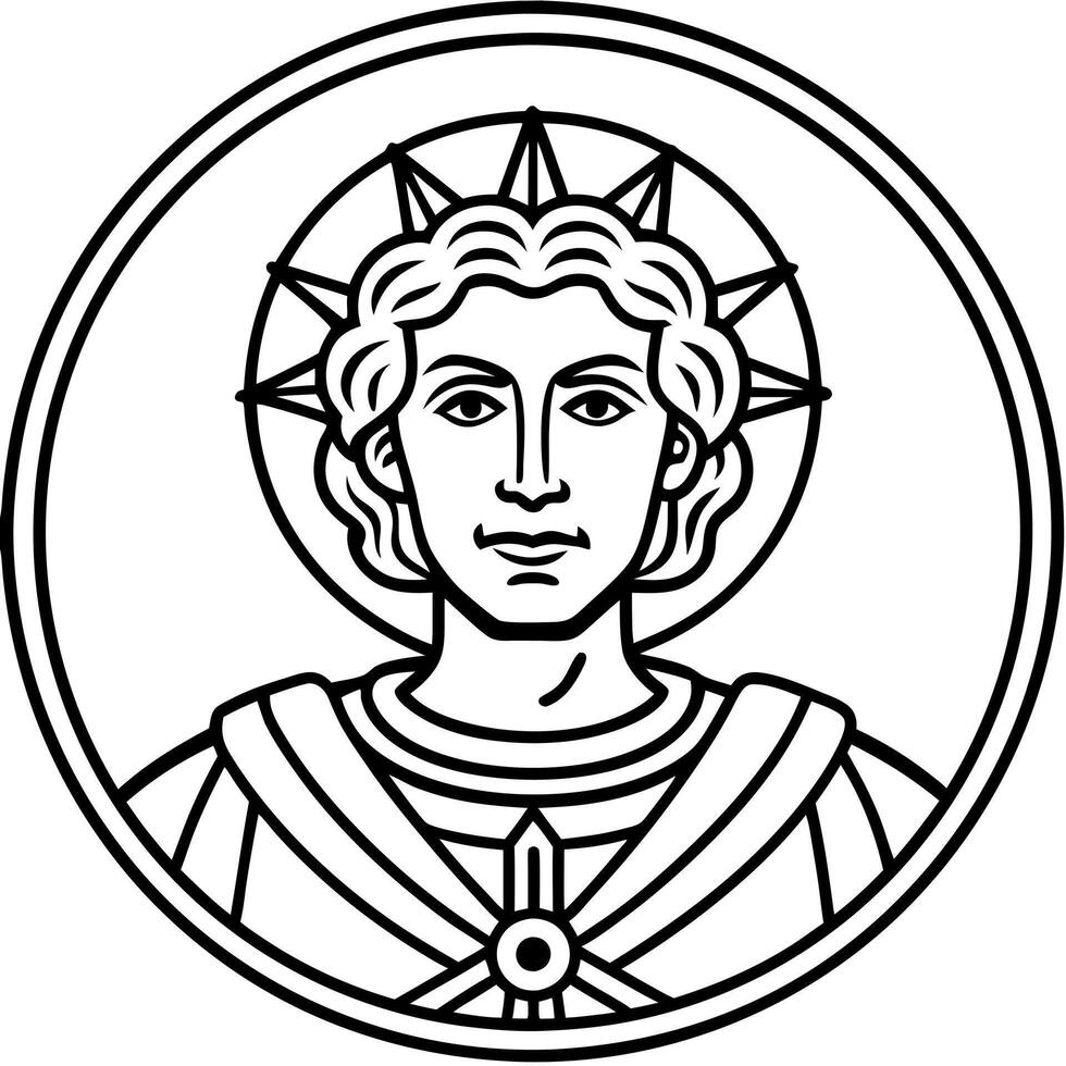 san jorge logo, illustration line art vector