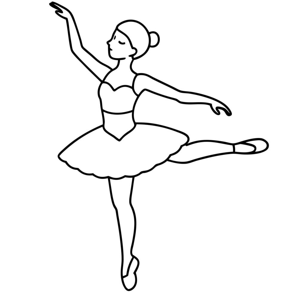 ballerina, illustration line art vector