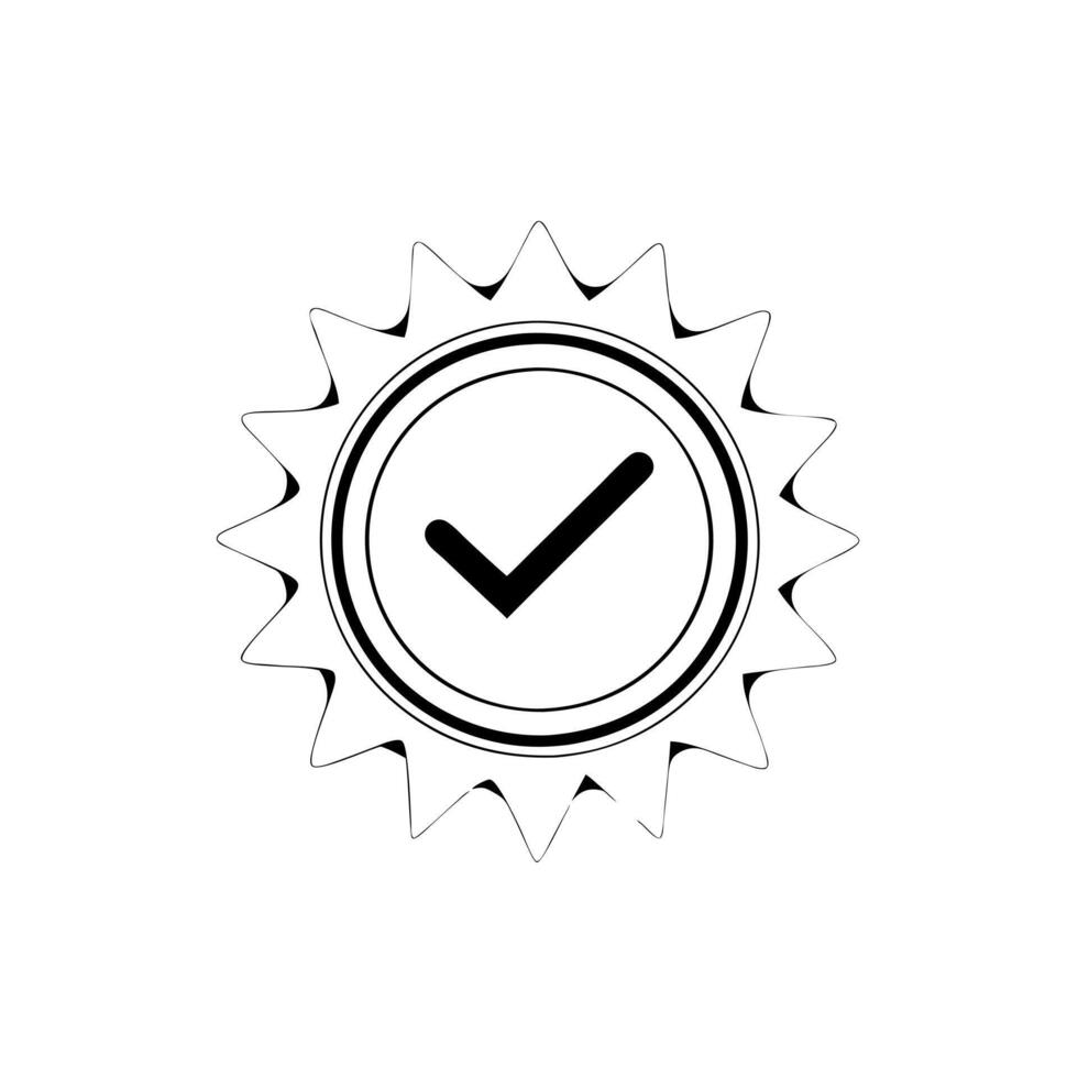 approval icon, illustration line art vector