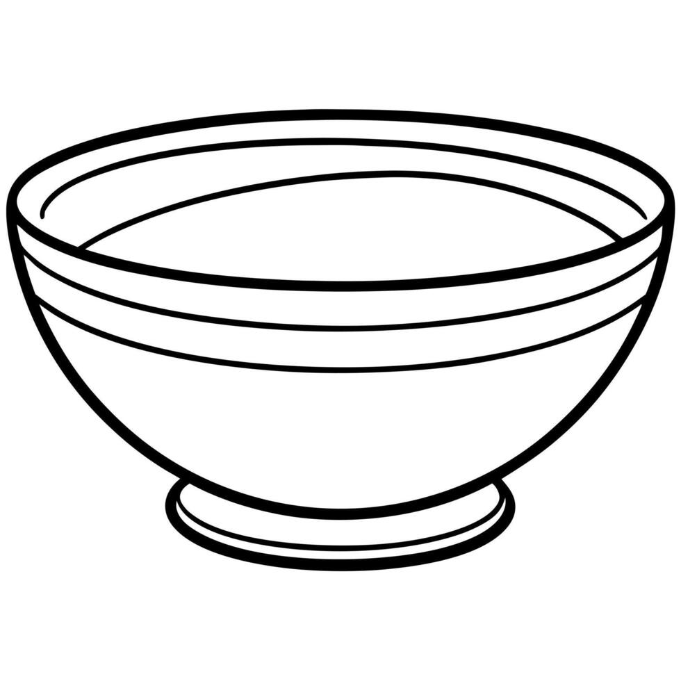 bowl, illustration line art vector