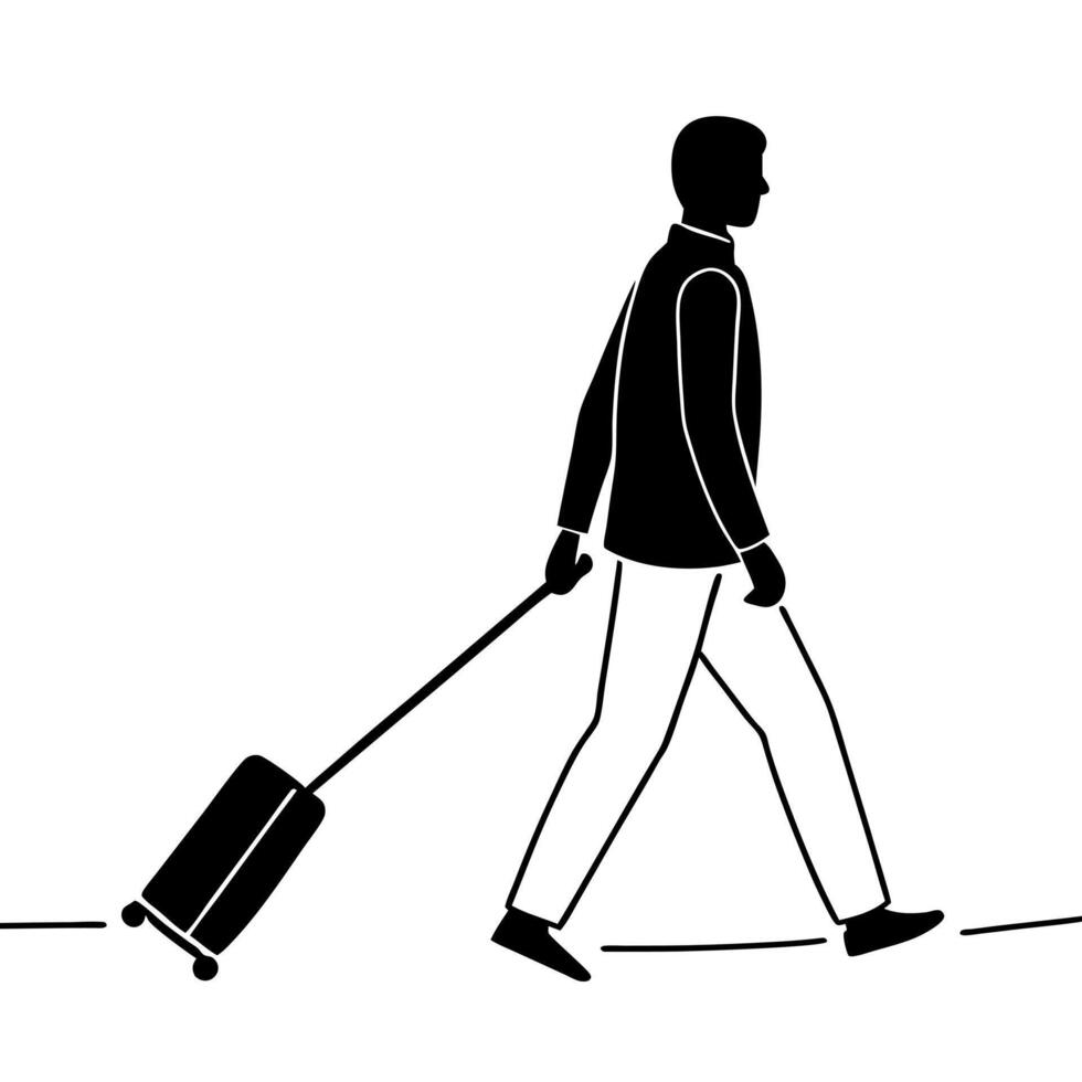 traveling, illustration line art vector