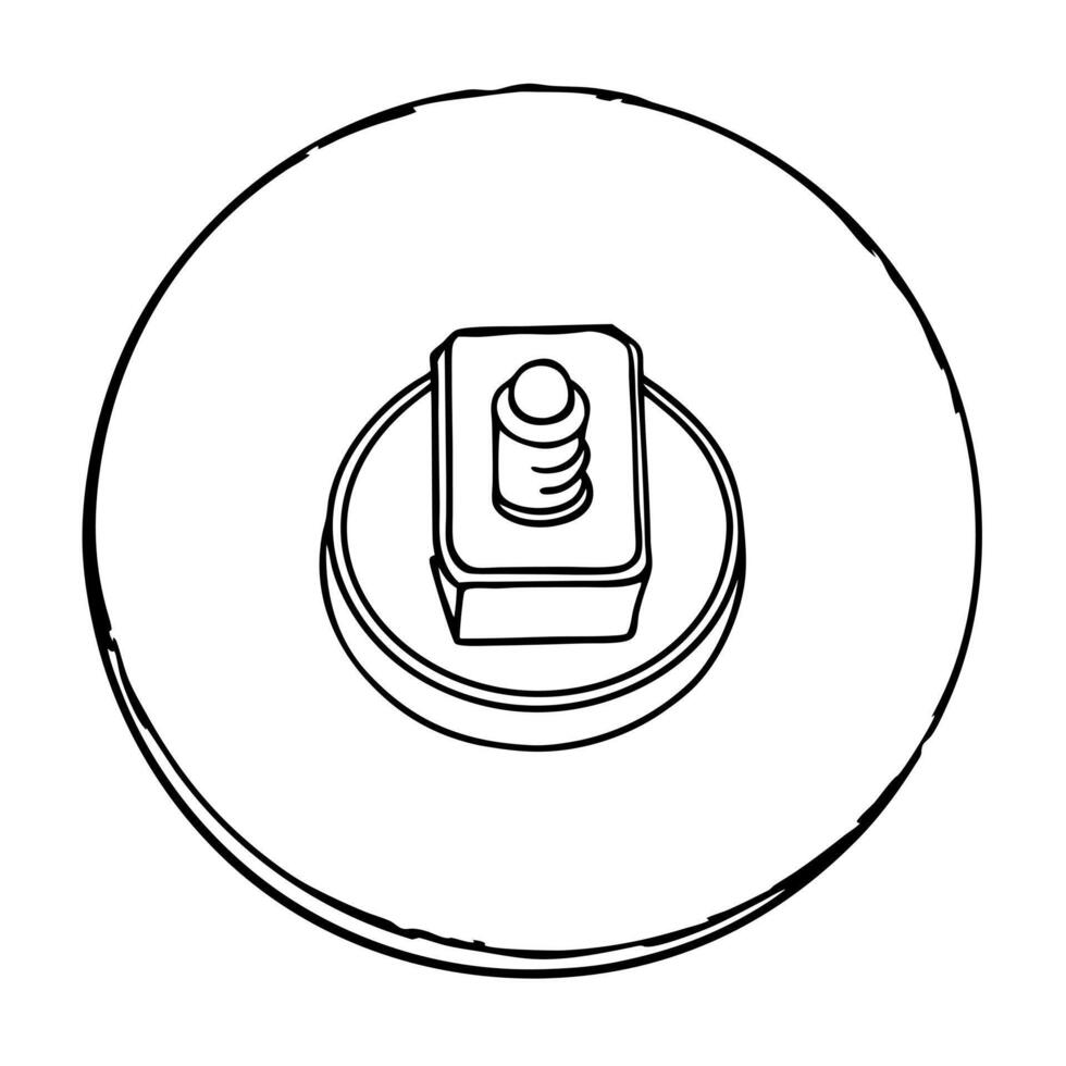 round switch, illustration line art vector