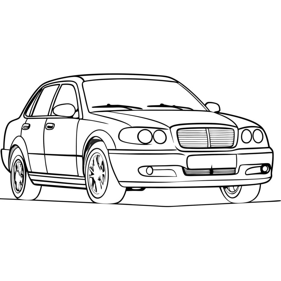 car, illustration line art vector
