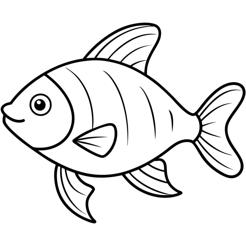 fish, illustration line art vector