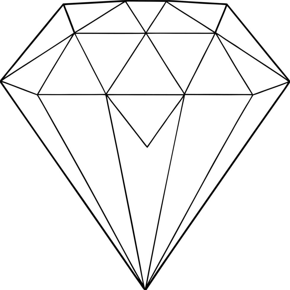 diamond, illustration line art vector