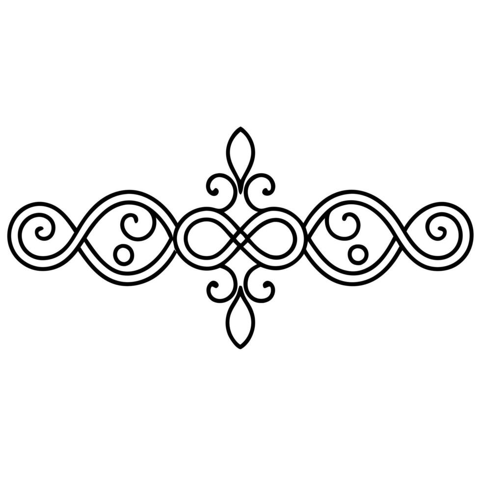 calligraphic ornamental divider collection, illustration line art vector