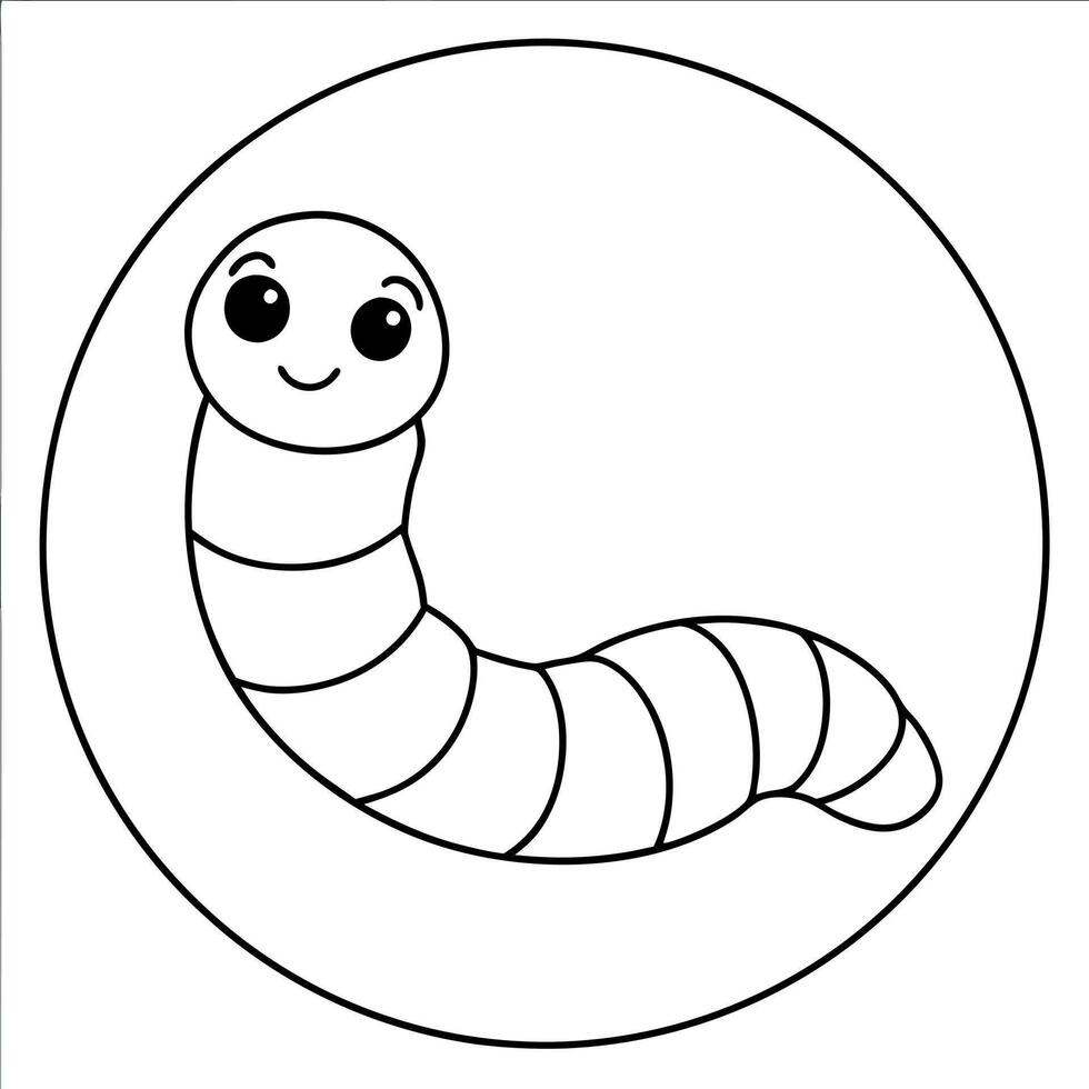 worm, illustration line art vector