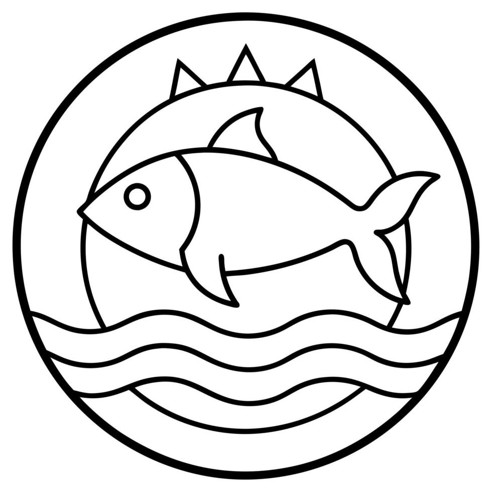 ecological ichthyology forum, illustration line art vector
