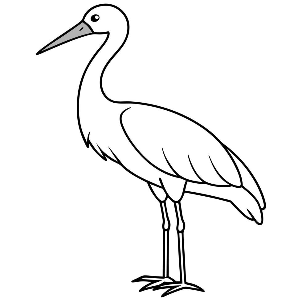 stork, illustration line art vector