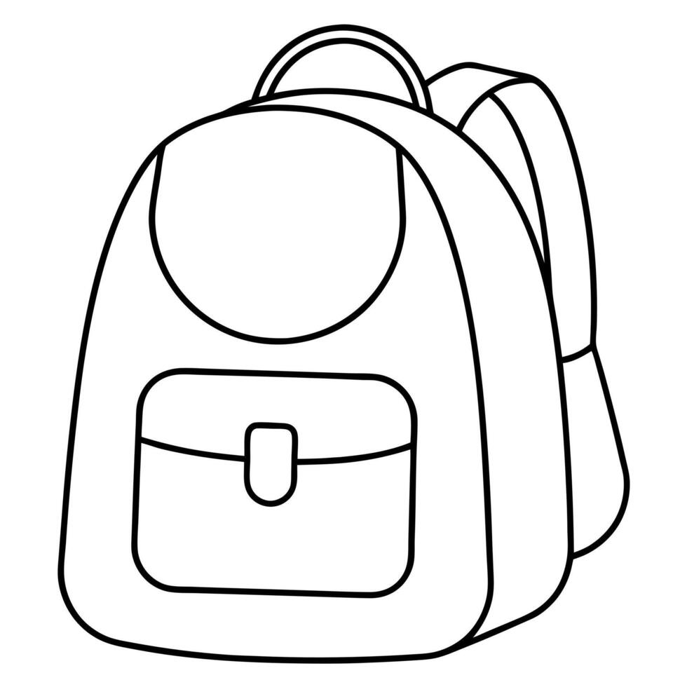 bag pack, illustration line art vector