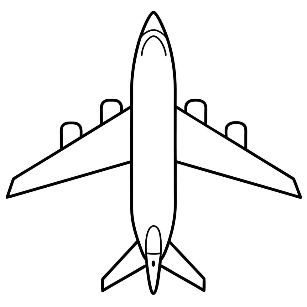 plane, illustration line art vector