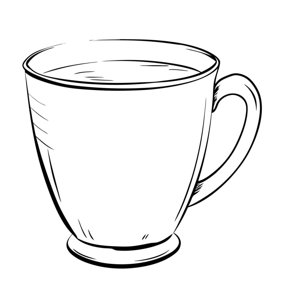 cup, illustration line art vector