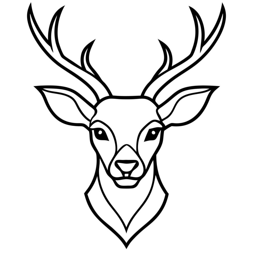 a and nice dear head for t-shirt logo line art, background is white nice face most different vector
