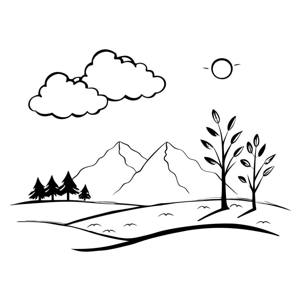 nature, illustration line art vector