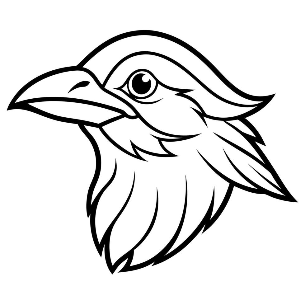bird head logo silhouette illustration in white background, illustration line art vector