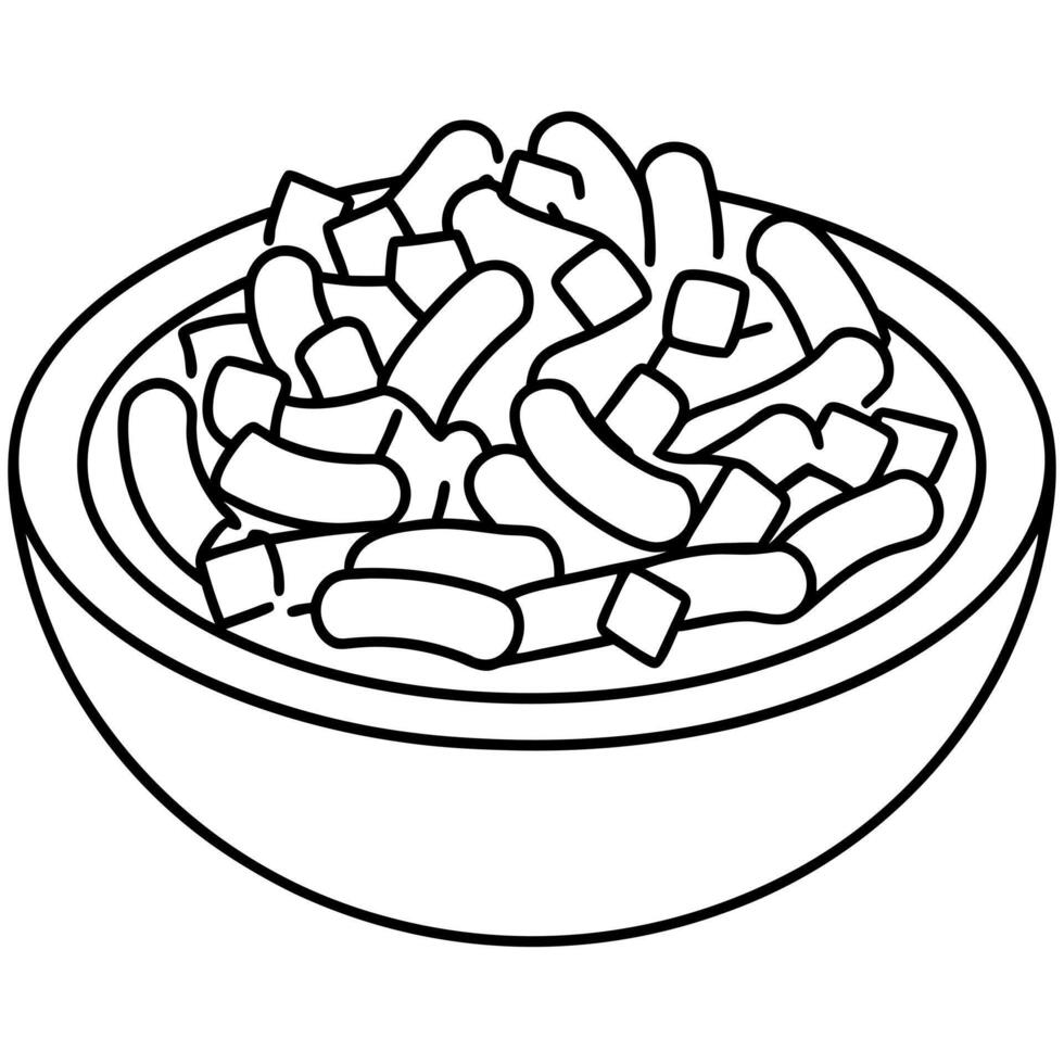 a coloring page of an food ziti with no color just black lines, illustration line art vector