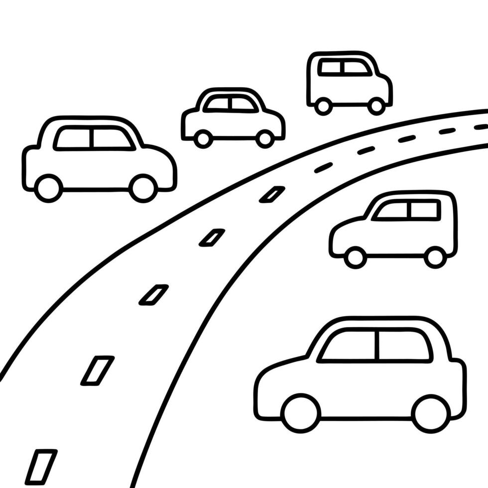 trafic, illustration line art vector
