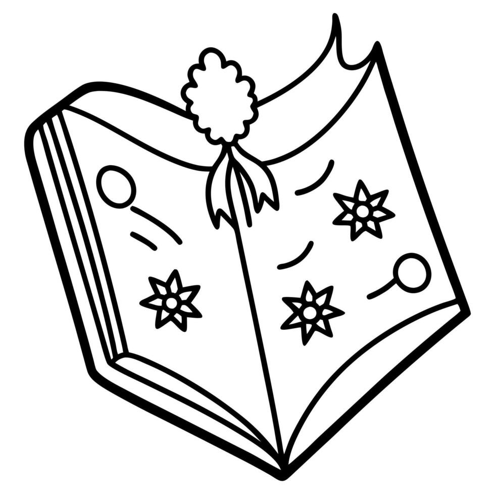 a small book of christmas carols, illustration line art vector