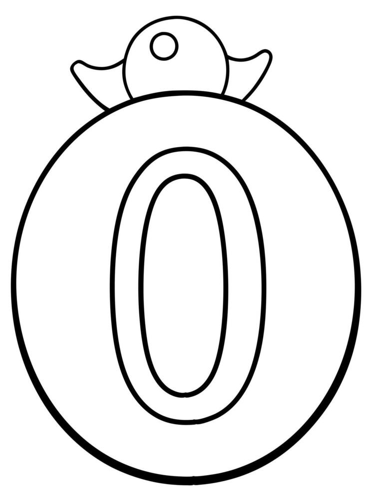 alphabet o coloring worksheets, illustration line art vector