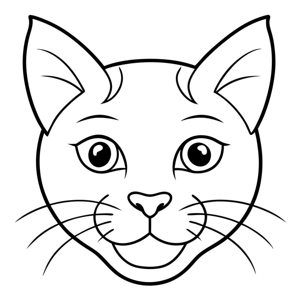 a cat face design, illustration line art vector