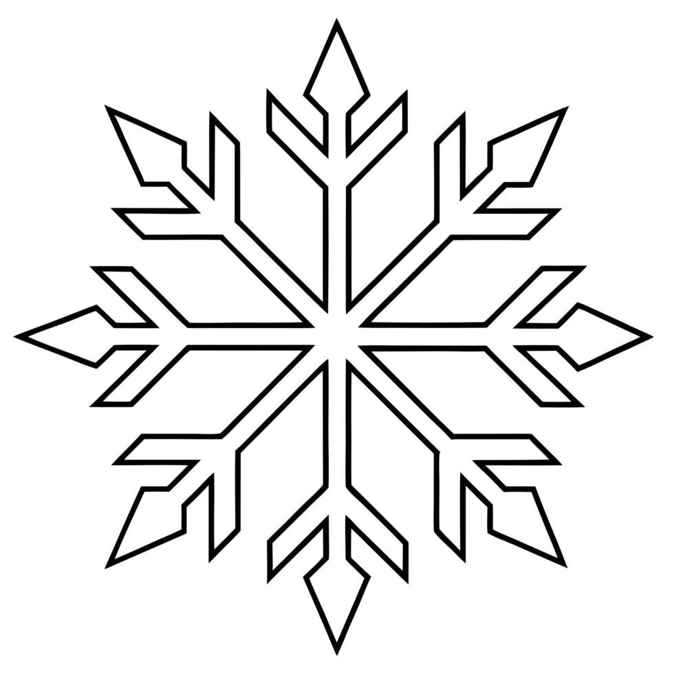 3d rendering of dynamic snowflakes silhouette line art, illustration line art vector
