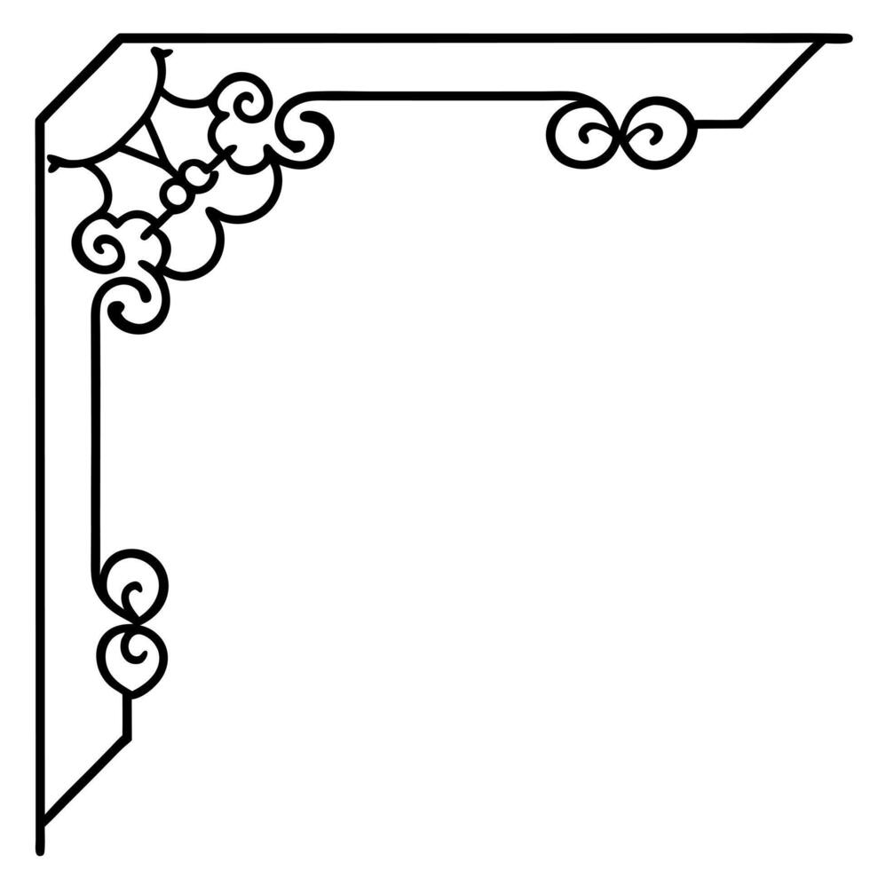 corner vintage, illustration line art vector