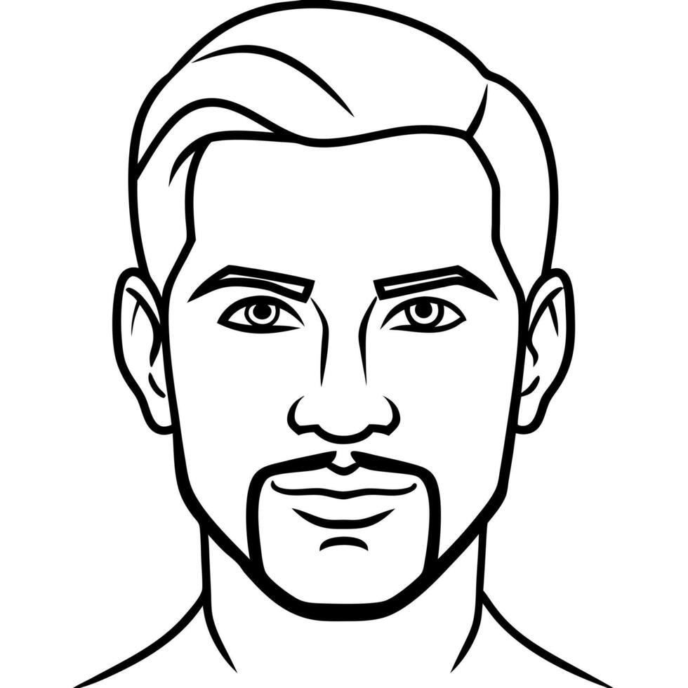 give me a man face, illustration line art vector